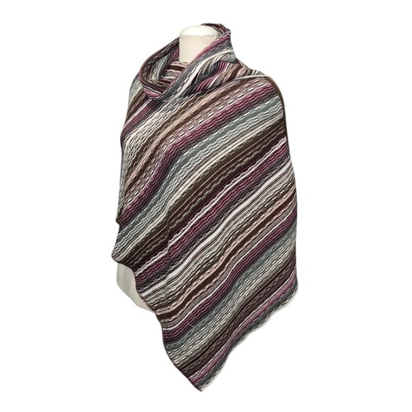 Cato Womens Multicolor Striped Knit Poncho One Size - Picture 2 of 8
